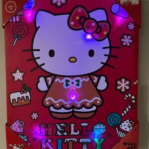 🆕 Hello Kitty Christmas Gingerbread LED Light-Up Wall Art Decor